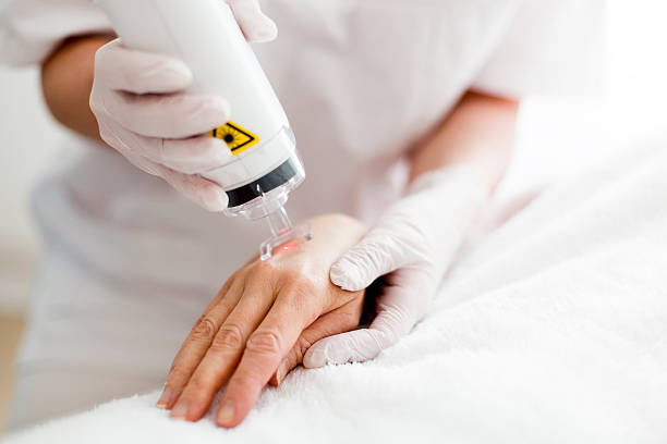 Photo of a patient getting Laser Skin treatment.